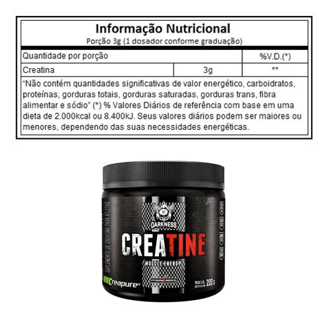 Creatina Darkness 200g Integral Médica Selo Creapure