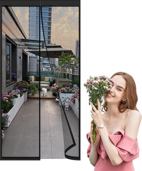 Magnet Fly Net Door Curtain Decorative,105x210cm Screen Door Reinforced