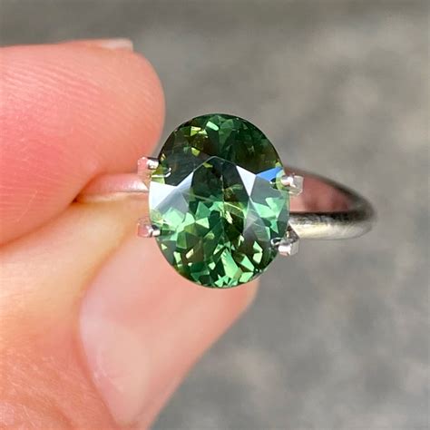 3 22ct Oval Australian Teal Parti Sapphire Sydney Jeweller Lizunova