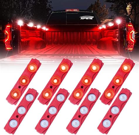 Amazon Xprite Red Led Truck Bed Light Kits Rock Lights With On Off