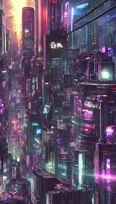 A Cyberpunk Cityscape Stable Diffusion