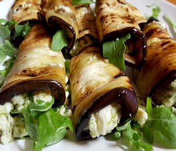 INVOLTINI DI MELANZANE CON PESTO DI RICOTTA BASILICO E RUCOLA