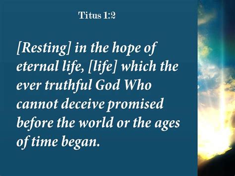 Titus 1 2 The Hope Of Eternal Life Powerpoint Church Sermon