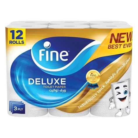 Buy Fine Deluxe Toilet Paper 3 Ply 12 Rolls X 140 Sheets Highly