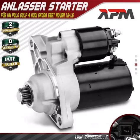 Anlasser Starter Kw F R Vw Polo Golf Audi A Skoda Fabia I Seat