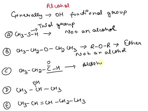 Solved Which One Of The Following Compounds Is An Alcohol Ch Sh Ch