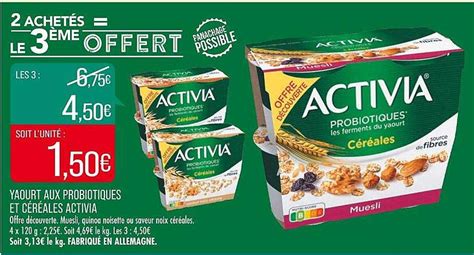 Promo Yaourt Aux Probiotiques Et C R Ales Activia Chez Match