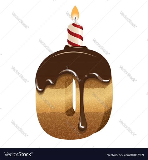 Birthday cake font - number zero Royalty Free Vector Image