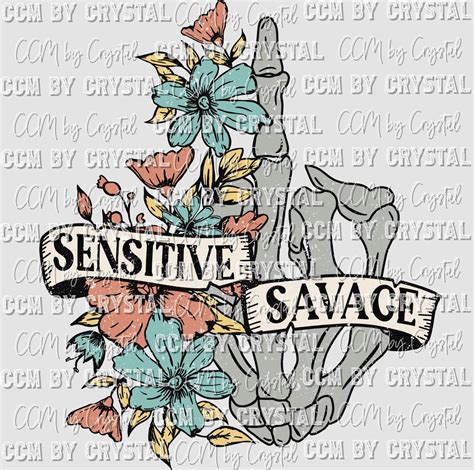 Sensitive Savage Skeleton Ready To Press Transfer Direct To Etsy