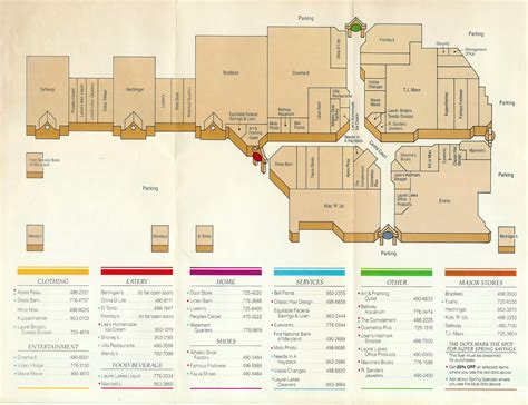 Laurel Lakes Centre Store Directory Early 1990s