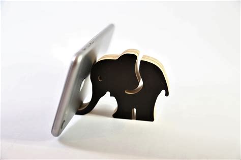 Cute Elephant Phone Stand Phone Holder Cell Phone Stand Wood Etsy