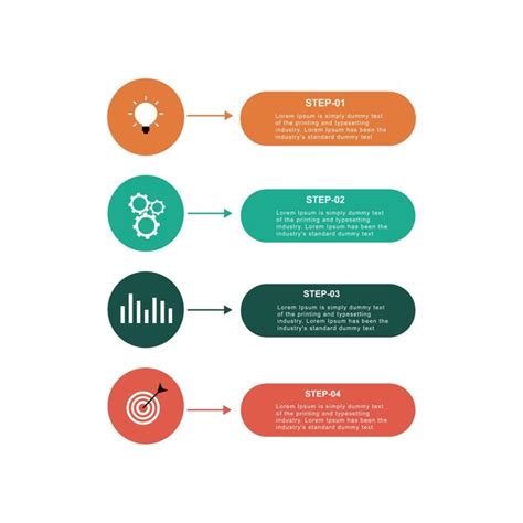 Modèles De Conception D infographies Commerciales En 4 étapes Vecteur