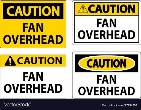 Caution Sign Fan Overhead Royalty Free Vector Image