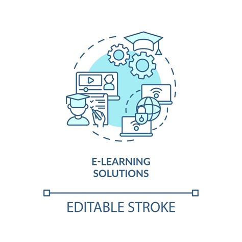 E-learning solutions concept icon. Community development abstract idea thin line illustration