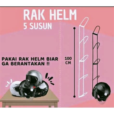 Jual Gantungan Helm Dinding 5 Susun Rak Helm 5 Susun Warna Hitam