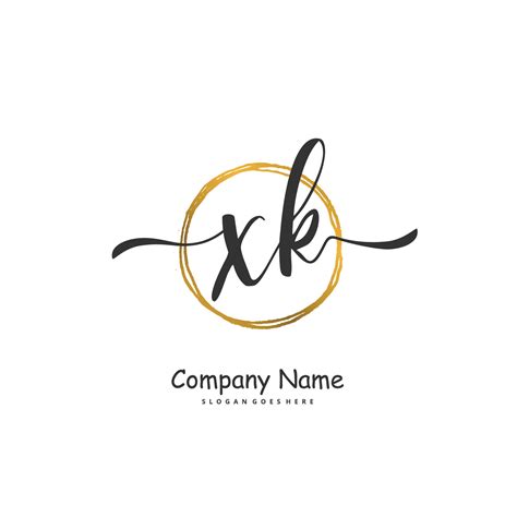 Xk Initial Handwriting And Signature Logo Design With Circle Beautiful