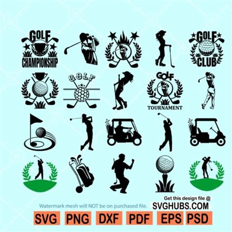 Golfing Svg Bundle Golf Svg Golfer Svg Golf Ball Svg Golf Club Svg