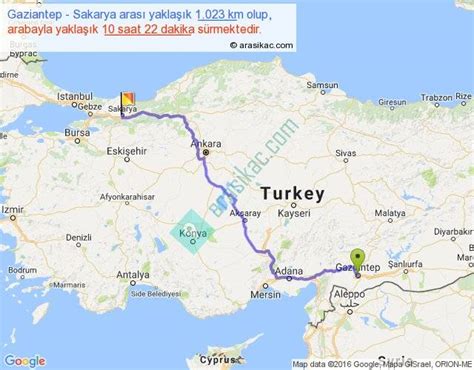 Gaziantep Sakarya Aras Ka Km Saat