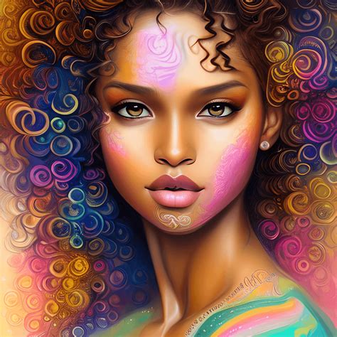 Intricately Rendered Brown Skin Woman Creative Fabrica