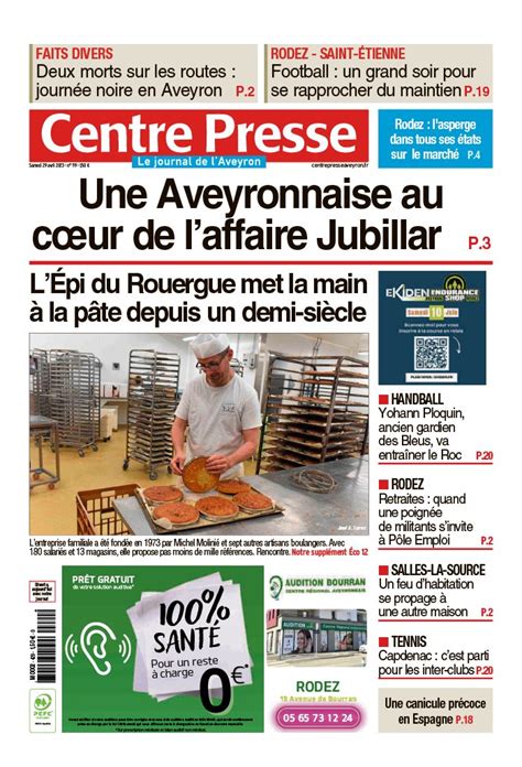 Centre Presse Aveyron N°20230429 Du 29 Avril 2023 à Télécharger Sur Ipad