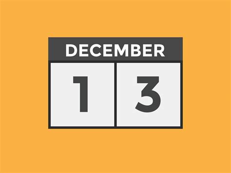 december 13 calendar reminder. 13th december daily calendar icon ...