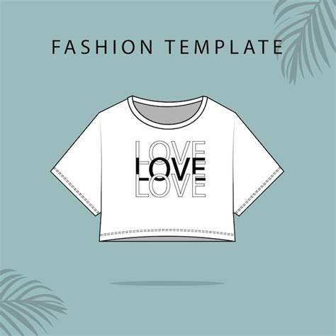 Premium Vector Crop T Shirt Fashion Flats Template