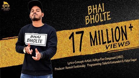 BHAI BHOLTE Official Video Aditya Rao Gangasani ARG YouTube