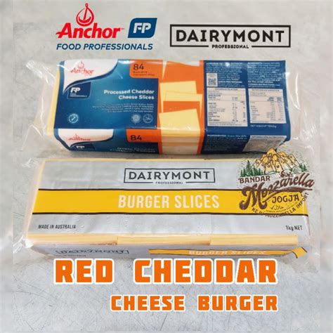 Jual Red Cheddar Anchor Dairymont Isi 84 And 28 Burger Slice Red