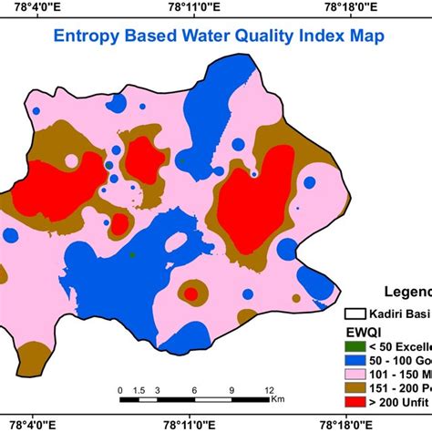 EWQI Map Showing The Spatial Distribution Of Drinking Groundwater