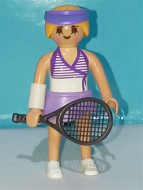 FIGURINE PLAYMOBIL FEMME Joueur De Tennis Fille Tennis Sport Joueurs De