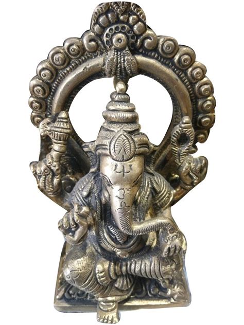 Sliver Brass Silver Coated Ganesh God Statue For Worship Size Inch