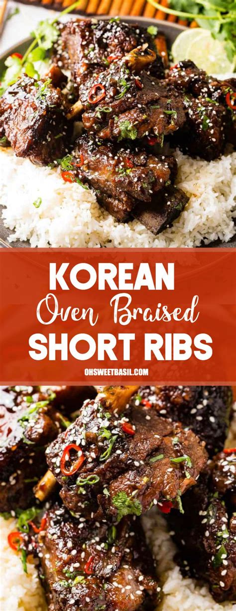 Korean Oven Braised Short Ribs Video Oh Sweet Basil Recipe