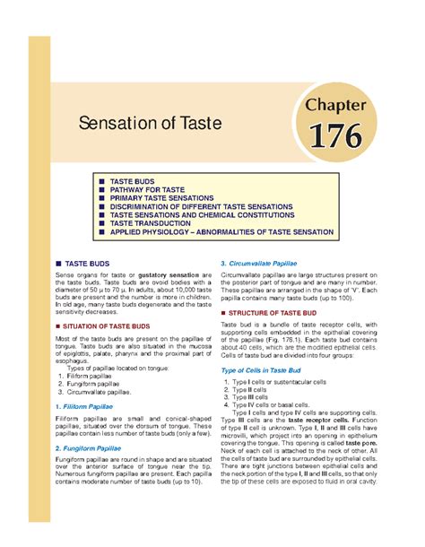 Sensation of Taste: Mechanisms, Receptors, and Abnormalities (Chapter