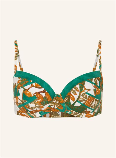 Maryan Mehlhorn B Gel Bikini Top Perceptions In Ecru Gr N Cognac