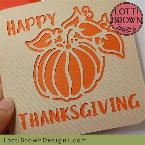 Happy Thanksgiving Card Template For Cricut Other Cutting Machines