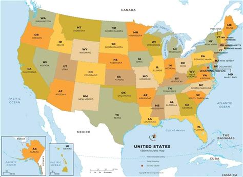 United States Map With Abbreviations - Zip Code Map