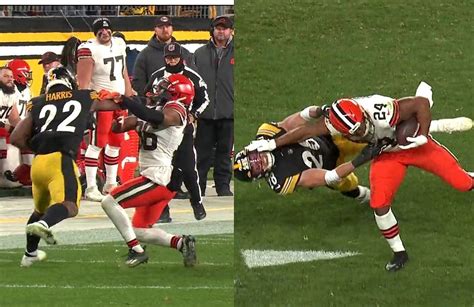 Najee Harris And Nick Chubb S Nasty Stiff Arms On Mnf Video