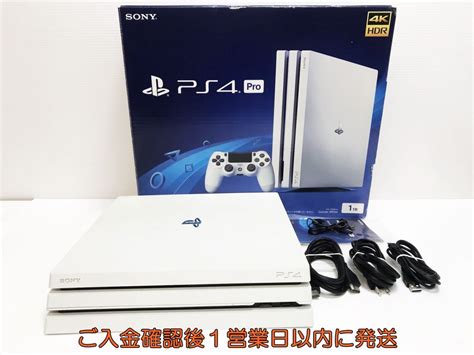 【やや傷や汚れあり】【1円】ps4pro 本体 セット 1tb ホワイト Sony Playstation4 Cuh 7200b 初期化動作