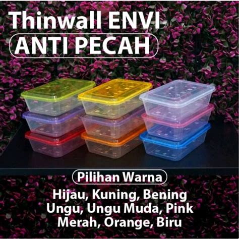 Jual Thinwall Envi Premium Warna Ml Persegi Panjang Set