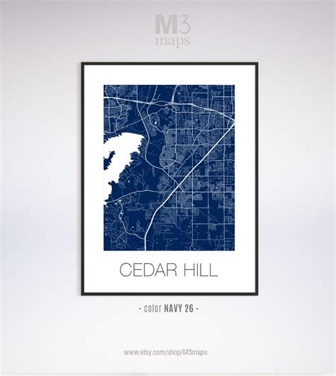 Cedar Hill Texas Cedar Hill TX map Cedar Hill map Cedar | Etsy