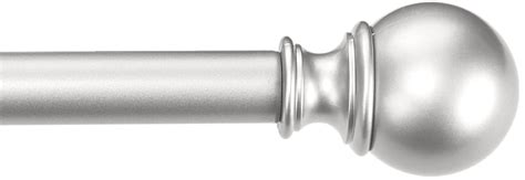 Amazonbasics 1 Curtain Rod With Round Finials 72 To 144 Nickel