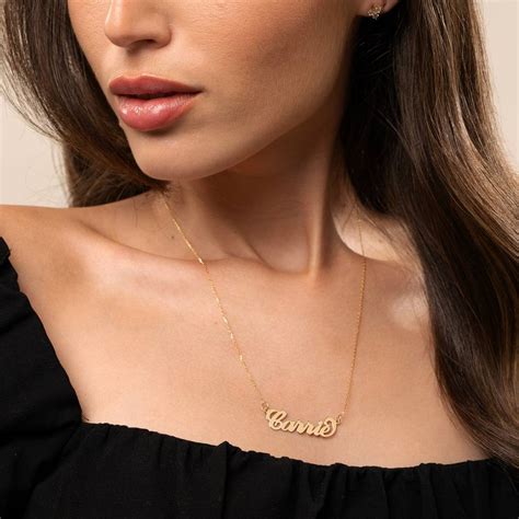 Carrie Name Necklace In 14k Yellow Gold Myka