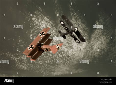 First world war dogfight concept Stock Photo - Alamy