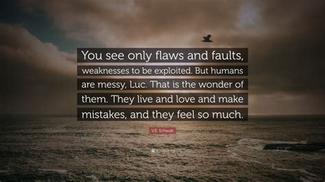 V E Schwab Quote You See Only Flaws And Faults Weaknesses To Be