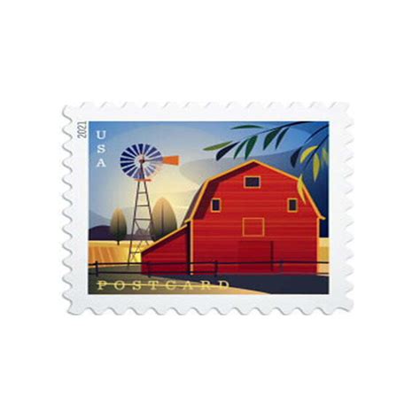 Barns Postcard Stamps Postcard Stamp Forever Stamp Store