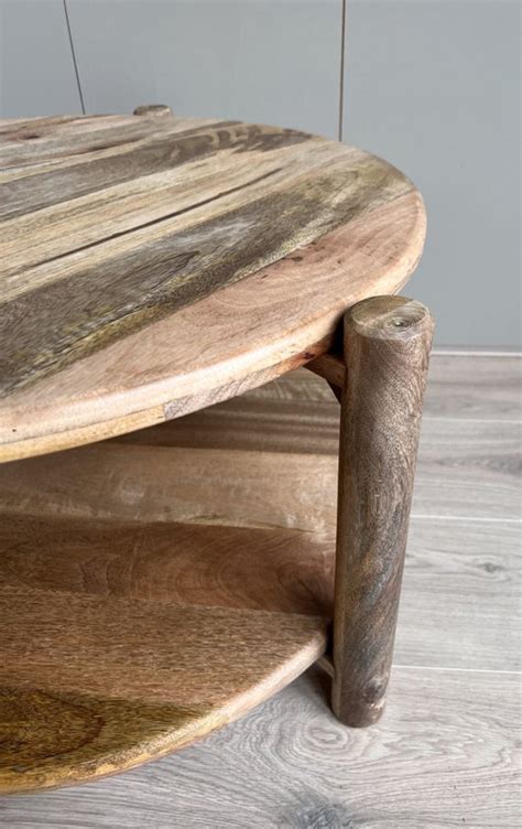 Old Inn Mango Salontafel Naturel Rond 75 Cm Bol