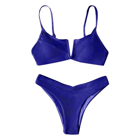 Womens Bikinis Womens Sexy Padded Underwire Bikini Set Solid Color