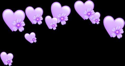 Download Purple Heart Emojiswith Flowers