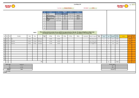 loading list brupars pertama   freight transport shipping