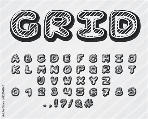 Alphabet Grid Design Typeface Clip Art Uppercase Letters Numbers And